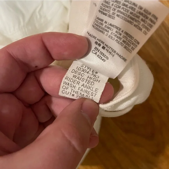 Mother High Waisted Rider Ankle Jeans in Fairest of Them All (White), Size 27 - Picture 13 of 13